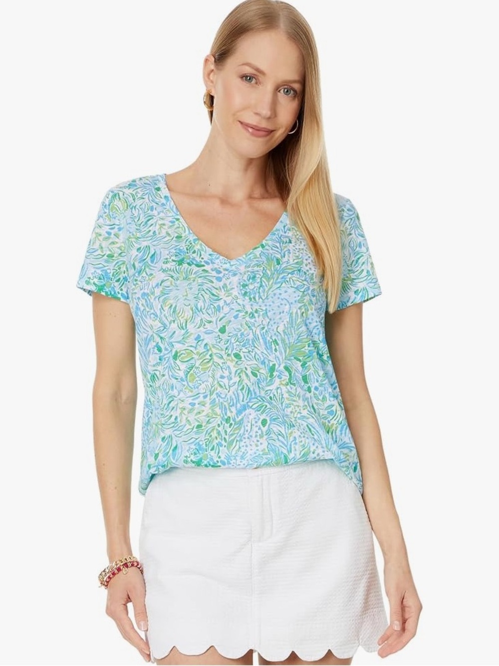 Lilly Pulitzer Etta V Neck top Size Extra Small NWOT